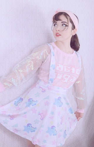 Starry Dino Melty Suspender Skirt (Made to Order)