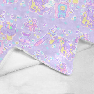 Hurt Bunny Bear Nurse Death Yami Kawaii Fleece Blanket (Made to Order)