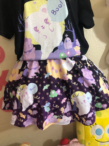 Candy Cemetery Creepy Cute Witch Bear Suspender Skirt