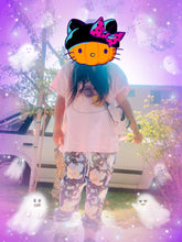Load image into Gallery viewer, Candy Cemetery Creepy Cute Witch Bear Fuzzy Jogger Pants (Made to Order)