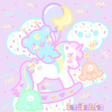 Load image into Gallery viewer, Sweetie Dreams Rocking Horse and Trixie the Alien (made to order)
