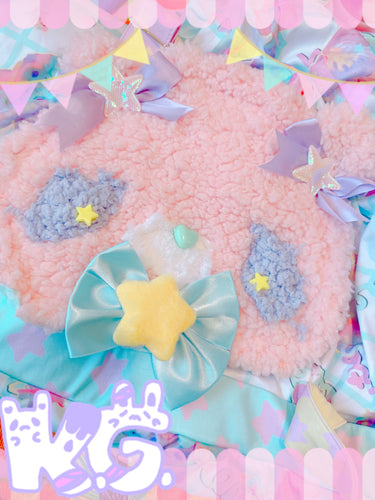 Dreamy Fuzzy Bear Overalls Dress (Made to Order)