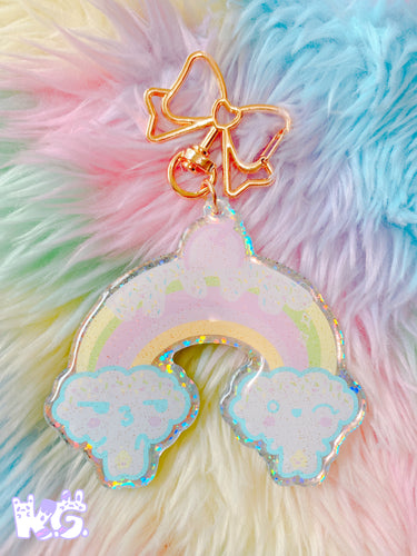 Rainbow Cloud Friends holographic Keychain