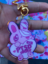 Load image into Gallery viewer, Hurt Bunny PTSD holographic Keychain