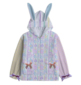 Dreamy Cloud Babies Bunny Fuzzy Hoodie Sweater (Made to Order) white