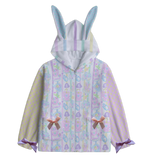 Dreamy Cloud Babies Bunny Fuzzy Hoodie Sweater (Made to Order) white
