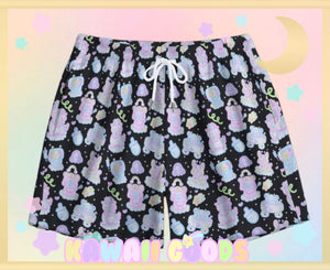 Dreamy Cloud Babies Fuzzy Shorts (made to order) black