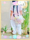 Pink Polkadot Fuzzy jogger pants (Made to Order)