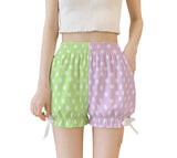 Polkadot Color Block Heisei Retro Pumpkin Shorts (made to order)