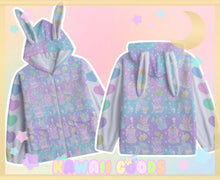 Load image into Gallery viewer, Dreamy Cloud Babies Bunny Fuzzy Hoodie Sweater (Made to Order) rainbow