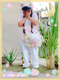 Pink Polkadot Fuzzy jogger pants (Made to Order)