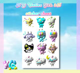 KG Cuties Puffy y2k 3D art Sticker Sheet
