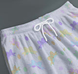 Dreamy Rainbow Bow Fuzzy jogger pants (Made to Order)