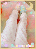 Pink Polkadot Fuzzy jogger pants (Made to Order)