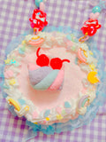 Marshmallow Cherry Cake Pastry necklace