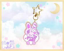 Load image into Gallery viewer, Hurt Bunny PTSD holographic Keychain