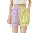 Polkadot Color Block Heisei Retro Pumpkin Shorts (made to order)