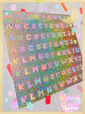 Dreamy Holo Bear Alphabet Sticker Sheet
