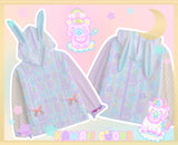 Dreamy Cloud Babies Bunny Fuzzy Hoodie Sweater (Made to Order) white