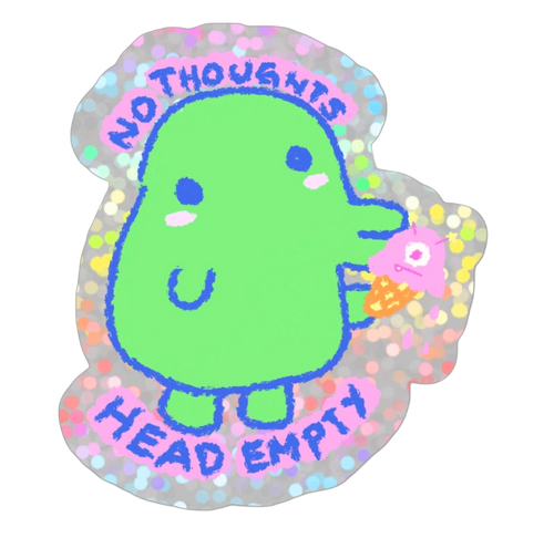 Kuchipatchi No Thoughts Head Empty Holographic sticker