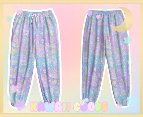 Dreamy Cloud Babies Fuzzy jogger pants (Made to Order) rainbow