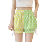 Polkadot Color Block Heisei Retro Pumpkin Shorts (made to order)