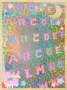 Dreamy Holo Bear Alphabet Sticker Sheet