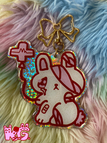 Hurt Bunny holographic Keychain