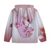 Hurt Bunny Menhera Fuzzy Hoodie Sweater (Made to Order) bloody white