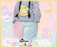 Load image into Gallery viewer, Starry Colorblock Fairykei Fuzzy Shorts (made to order) pink/blue