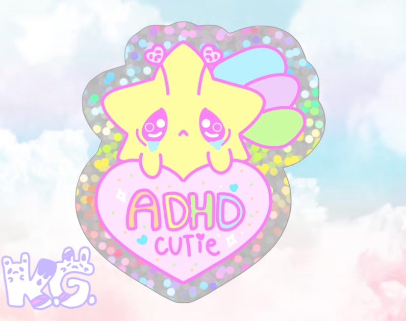 Twinkle ADHD Mental Health Awareness Holographic sticker