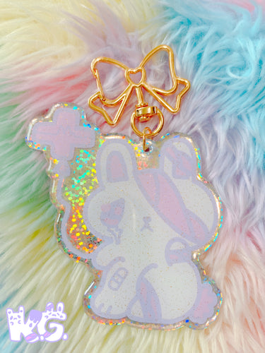 Hurt Bunny holographic Keychain