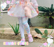 Load image into Gallery viewer, Heart Rainbow stripe fairykei Leggings (Made to Order)