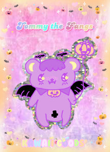 Tommy the Fangs Holographic Glitter Sticker