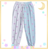 Heart Fuzzy jogger pants (Made to Order) white