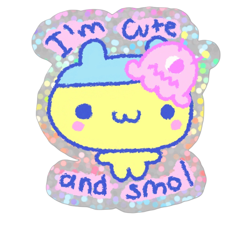 Young Mametchi I’m Cute and Smol Holographic sticker
