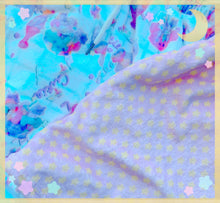 Load image into Gallery viewer, Starry Colorblock Fairykei Fuzzy Shorts (made to order) pink/blue