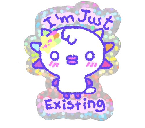 Woopatchi I’m just Existing Holographic sticker