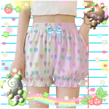 Heart Color Block Heisei Retro Pumpkin Shorts (made to order)