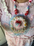 Marshmallow Cherry Cake Pastry necklace