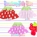 Strawberry Cutie Decora Heisei Retro Frilly Skirt (made to order)
