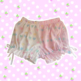 Heart Color Block Heisei Retro Pumpkin Shorts (made to order)