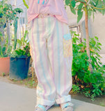 Dreamy Rainbow Stripe Cargo pants (Made to Order)