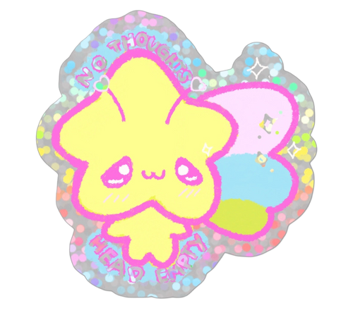 Twinkle No Thoughts head empty Holographic Sticker
