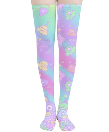 Ice Cream Scoop Alien Monster OTK Over the knee Socks