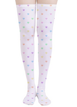 Load image into Gallery viewer, Rainbow Heart  OTK Over the Knee Socks (Made to Order)