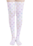 Rainbow Heart  OTK Over the Knee Socks (Made to Order)