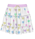 Rainbow Hearts  Frilly Skirt (made to order)
