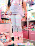 Shooting Star Rainbow stripe fairykei Leggings (Made to Order)