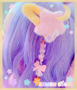 Yume Kawaii Fuzzy Star Dangling Hair Clip